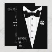 私のベストマン、グルームズマン、アッシャーになってくれますか 招待状 (正面/裏面)