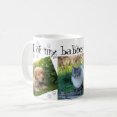 私のベビーは手を持っている可愛い3フォトコラージーポープリント コーヒーマグカップ (正面左)
