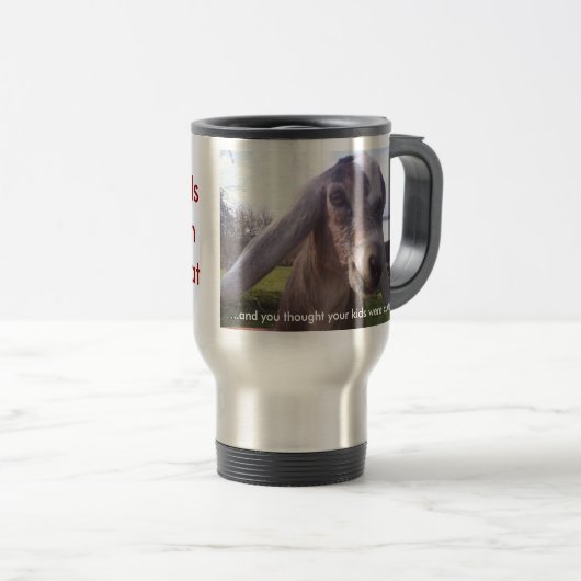 私のベビーはnubian酪農場のヤギの…マグです トラベルマグ (正面右)