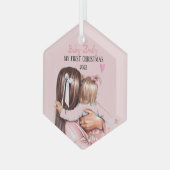私のベビーガール1stクリスマス2022 ガラスオーナメント (正面左)