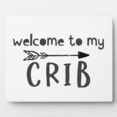 私のベビーベッドの保育室の看板へようこそ フォトプラーク (正面)