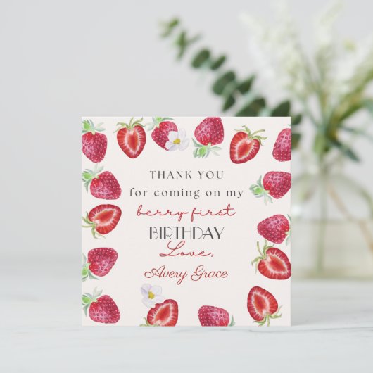 私のベリー最初の誕生日かわいいイチゴありがとう (スタンド正面)