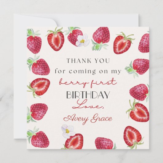 私のベリー最初の誕生日かわいいイチゴありがとう (正面)