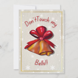 「私のベルに触るな」ユーモアあふれるクリスマスカード 招待状