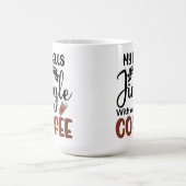 私のベルはコーヒーなしで鳴らないおもしろマグカップ コーヒーマグカップ (中央)