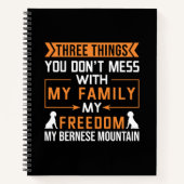 私のベルネーズ犬と一緒に散らかさない3つ ノートブック (正面)