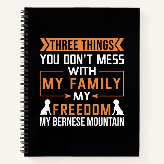 私のベルネーズ犬と一緒に散らかさない3つ ノートブック (正面)