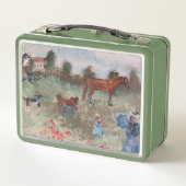 私のペットと一緒にモネッツポピーフィールドを取るサービング メタルランチボックス (裏面)