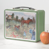 私のペットと一緒にモネッツポピーフィールドを取るサービング メタルランチボックス (インサイチュ)