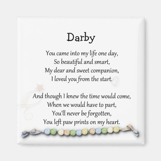 私のペットの記念マグネットにハートプリントを手で マグネット (正面)