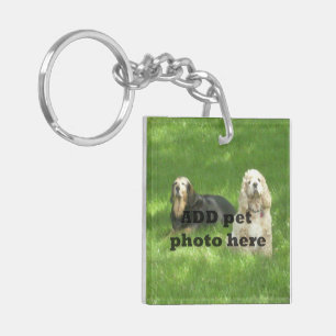 私のペットは家の写真の正方形のkeychainだけです キーホルダー