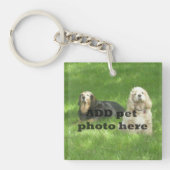 私のペットは家の写真の正方形のkeychainだけです キーホルダー (正面)