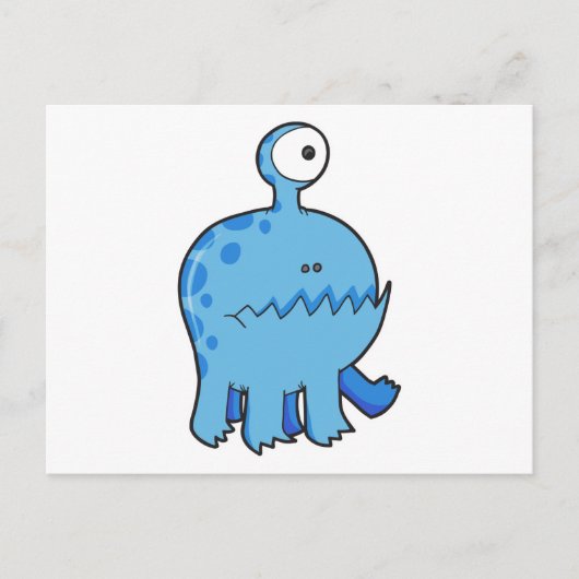 私のペットサイクロプス モンスター ブルー ポストカード (正面)