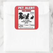 私のペット火ペット警報3"を6のステッカーシート救って下さい スクエアシール (バッグ)