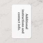 私のペット、犬は家の独り札 コーリングカード (裏面)