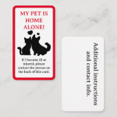 私のペット、犬は家の独り札 コーリングカード (正面/裏面)