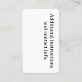 私のペット、犬は家の独り札 コーリングカード (裏面)