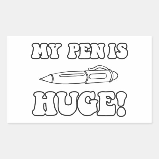 私のペンは大きい 長方形シール (正面)