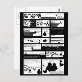 私のペンギンになってくれない？黒BG ポストカード (正面/裏面)