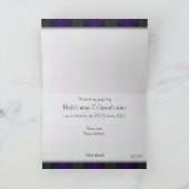 私のページの男の子のアームストロングのスコットランド人のタータンチェックがあって下さい 招待状 (内部)