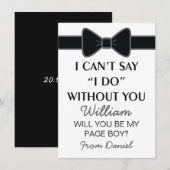 私のページボーイになってくれますか 黒い蝶ネクタイ 招待状 (正面/裏面)