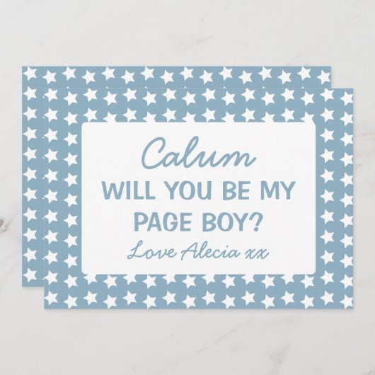 私のページボーイになってくれるブルースター 招待状 (正面/裏面)
