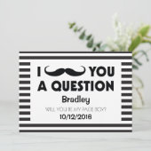 私のページ少年になってもらえますか?ヒゲの黒いストライプ 招待状 (スタンド正面)