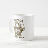 私のペースはレース動物ではない亀の時間おもしろい コーヒーマグカップ (正面左)