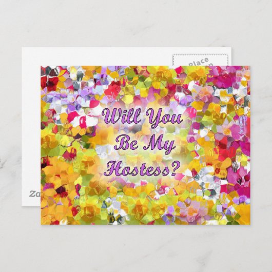 私のホステスになってくれますか？ インビテーションポストカード (正面/裏面)