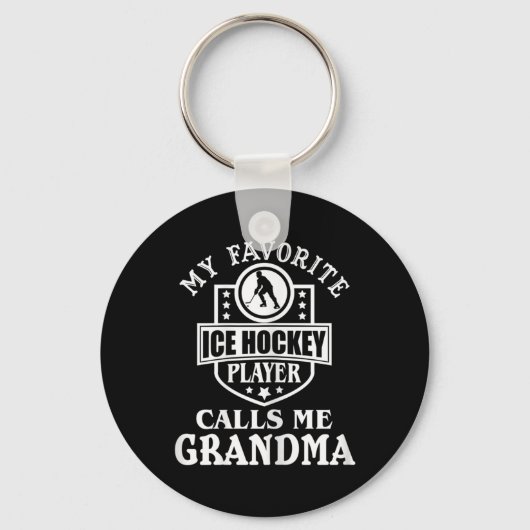 私のホッケーお気に入りのプレーヤーは私におばあちゃんアイスホックと呼ぶ キーホルダー (正面)