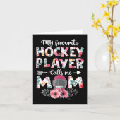 私のホッケーお気に入りの選手は私を母ホッケーママと呼ぶ カード (黄色い花)