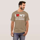 私のホットなインド人彼氏大好き ハートフルなインド人彼氏 Tシャツ (正面フル)