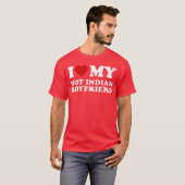 私のホットなインド人彼氏大好き ハートフルなインド人彼氏 Tシャツ (正面フル)