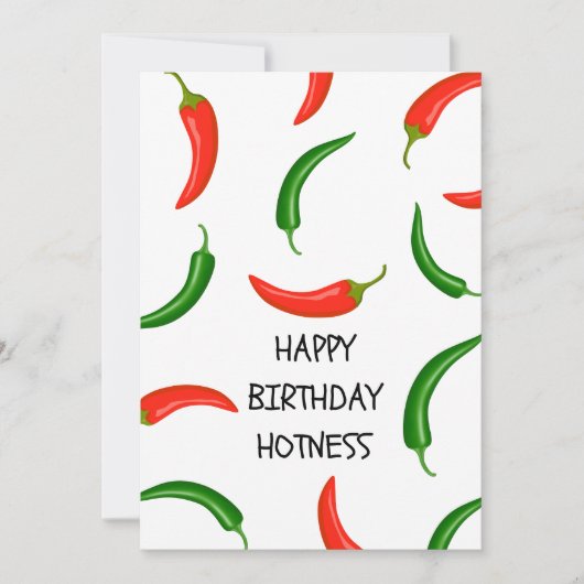 私のホットラバーチリへのお誕生日おめでとうカード 招待状 (正面)