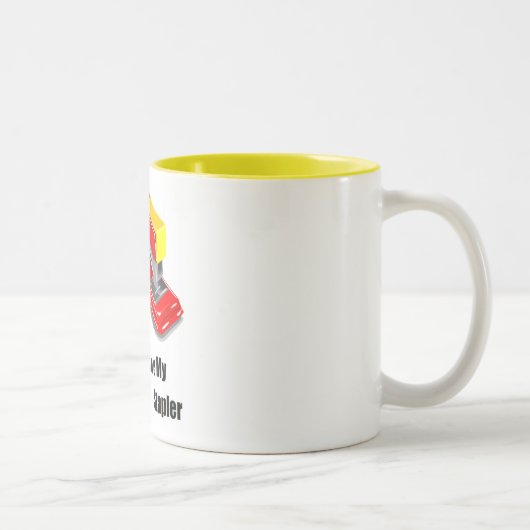 私のホッ信じプラーの宇宙を持っている ツートーンマグカップ (右)