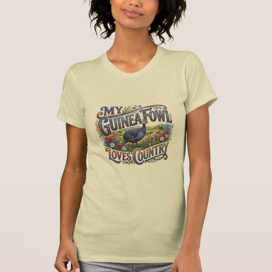 私のホロホロ鳥は田舎が好きTシャツ Tシャツ (正面)