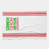 私のホームズレッドとグリーンのクリスマスとハキン キッチンタオル (横)