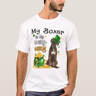 私のボクサーは私の幸運なチャームかわいい犬のパトリックの日 Tシャツ