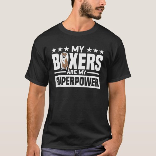 私のボクサーは私の超大国の犬好きだ Tシャツ (正面)