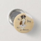 私のボクサー食べは宿題を 缶バッジ (正面&裏面)