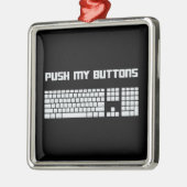 私のボタンのコンピュータのキーボードを押して下さい メタルオーナメント (左)
