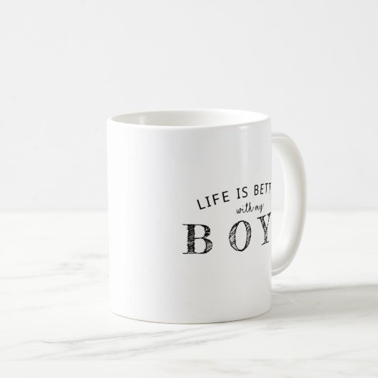 私のボーイズのコーヒーマグは人生が良い コーヒーマグカップ (正面右)