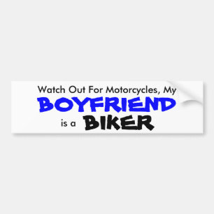 私のボーイフレンドはバイクもしくは自転車に乗る人のバンパーステッカーです バンパーステッカー