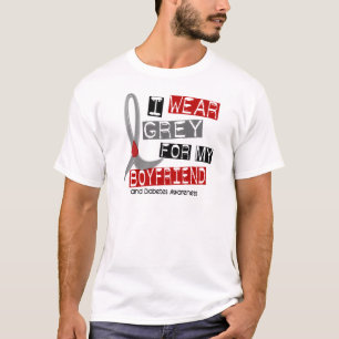 私のボーイフレンド37のための糖尿病Iの衣服の灰色 Tシャツ