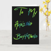 "私のボーイフレンド"にクールな青及び緑 カード (黄色い花)