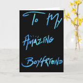 "私のボーイフレンド"へのクールで青いペンキの一見カード カード (黄色い花)