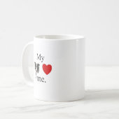 私のボーダーコリーは私を愛します コーヒーマグカップ (正面左)