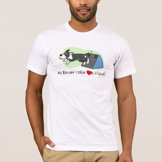 私のボーダーコリーはFlyballのTシャツを愛します Tシャツ (正面)