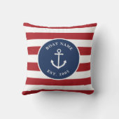 私のボートは私の幸せな場所であり、ボートの名前と今年のthro クッション (裏面)