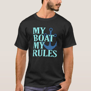私のボート私のルール船乗りクルーズラバーグラフ Tシャツ